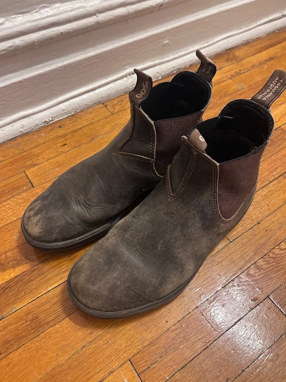 Blundstone 500 Leather Chelsea Boots Original Stout Brown Size US 8 AU 7